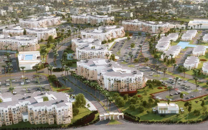 Al Khail Heights architectural exterior render from Texture Holdings. Project view: Al Khail Heights in Al Goze Fourth. Developer imagery, not an area panorama.. Area context, not a photograph of Al Khail Heights 6A-6B.