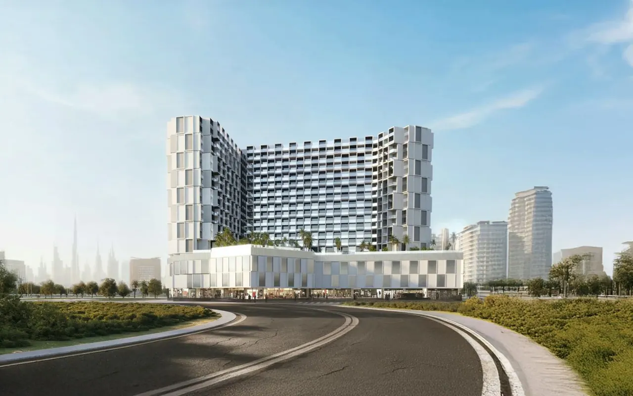 Binghatti Cullinan architectural exterior render from Binghatti. Project view: Binghatti Cullinan in Al Jadaf. Developer imagery, not an area panorama.. Area context, not a photograph of Creek Views.