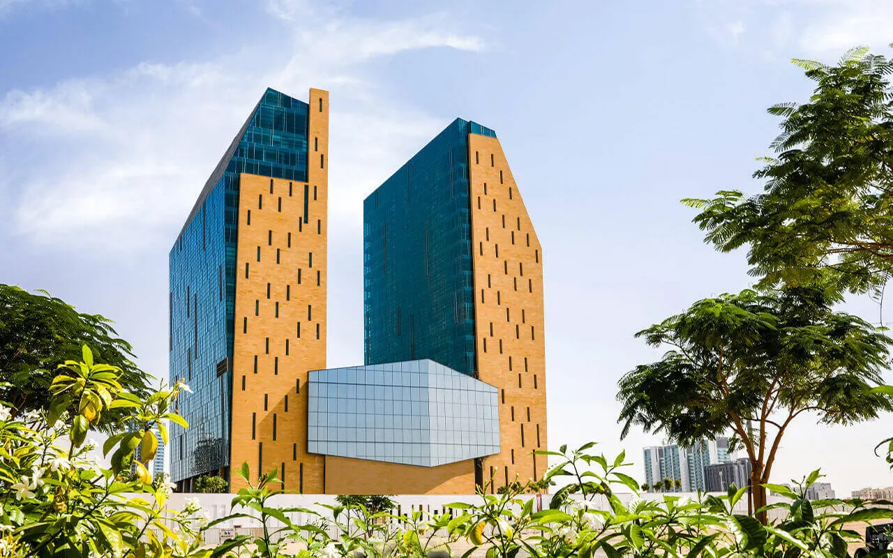 Dubai Science Park laboratory and office buildings, official developer photograph. Area context, not a photograph of Vincitore Aqua Dimore.