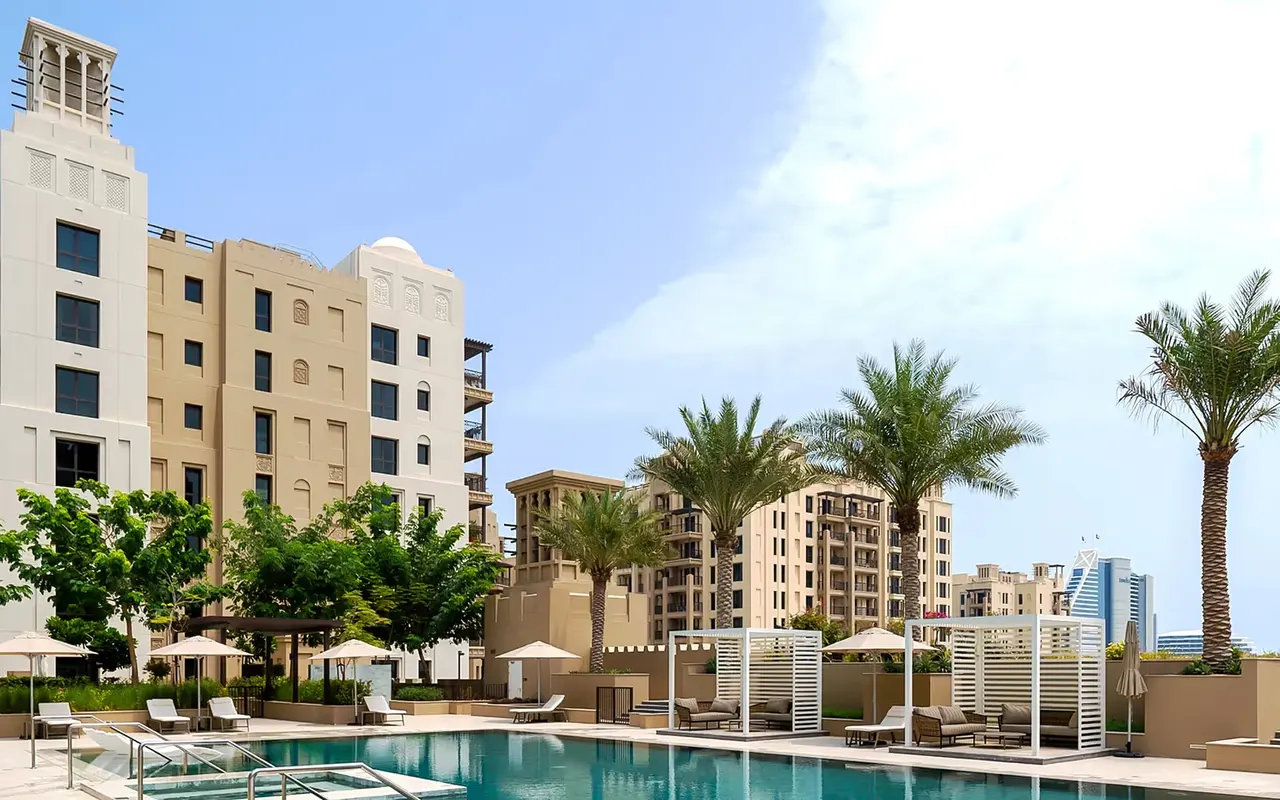 Umm Suqeim Third, official community photograph from Dubai Holding Community Management. Area context, not a photograph of Nourelle Building 3.