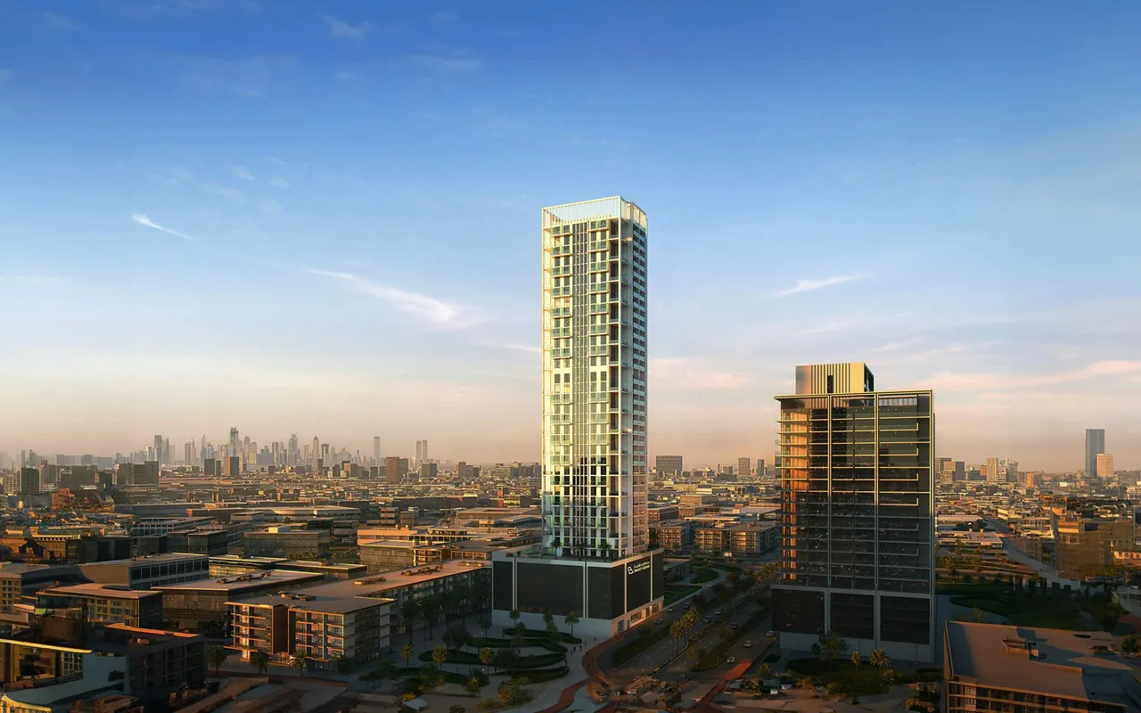 Binghatti Gardenia architectural exterior render by Binghatti