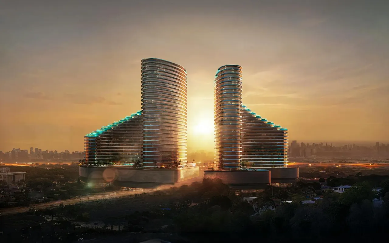 Binghatti Skyflame complex, Towers 1 and 2, developer render from Binghatti